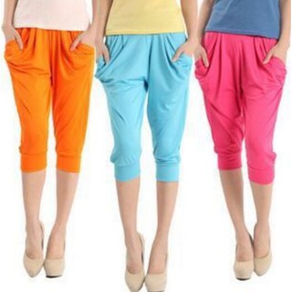 พร้อมส่ง กางเกงเอวยืดQUILLA Classic Ice Silk Harem Pants