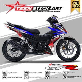 Striping GTR 150R - แถบโฮโลแกรม โครเมี่ยมไวนิล UV ใส HONDA GTR 150R REPSOL 002