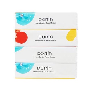 ทิชชู่ กระดาษเช็ดหน้า PORRIN SOFT 150 แผ่น แพ็ก 4 ชิ้น กระดาษชำระ