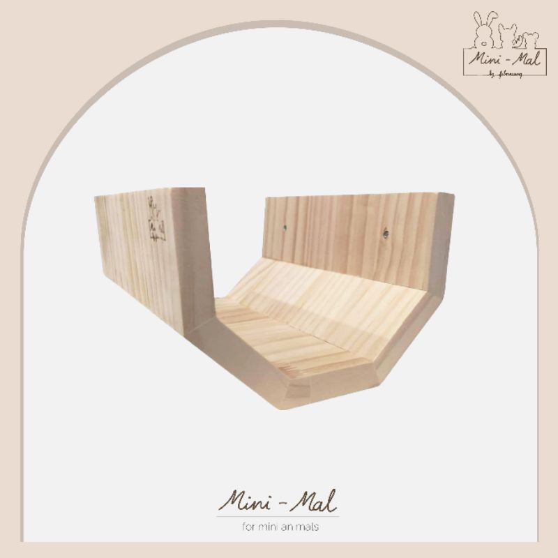 Mini-Mal by filmnueng | แปดเหลี่ยมครึ่งวง ที่นอนไม้ สำหรับติดในกรงสัตว์เลี้ยง