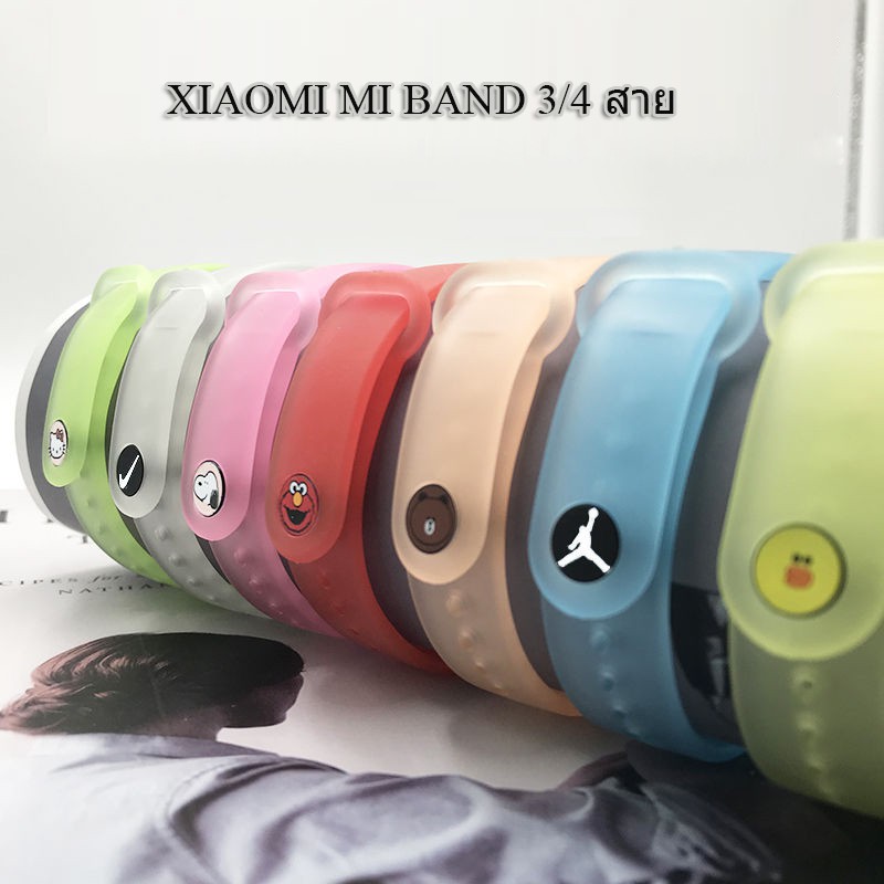 ใหม่ ไลน์สำหรับ Xiaomi Mi Band 4 Smart Watch Band with การ์ตูน Pattern Silicone MiBand 4 Mi3 สายรัดข้อมือ
