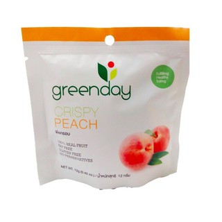 แพ็ค 3 ชิ้น Greenday Crispy Peach Chips 12g กรีนเดย์ พีชอบกรอบ 12 กรัม