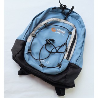 Nikko Mini Backpack Size 13 นิ้ว x 12 นิ้ว สีฟ้า/ดำ มือสอง ของแท้