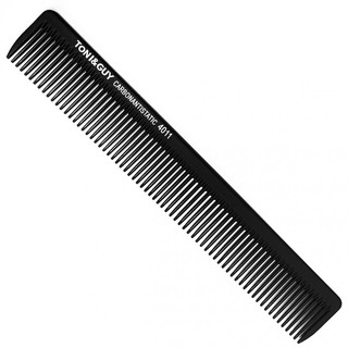 TONI&amp;GUY หวีรองตัดผม 2 ด้าน สำหรับช่างตัดผม รุ่น Carbon Antistatic Comb 4011 เหมาะสำหรับช่างตัดผมมืออาชีพ - สีดำ