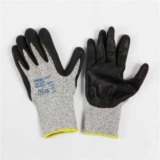 ถุงมือ Hi-Cut Nitrile XL สีเทา ไมโครเท็กซ์ Gloves Hi-Cut Nitrile XL Gray Microtex