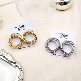 WFH Spiral line triples ring | Gold | Silver