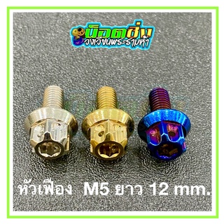 น็อตสแตนเลส หัวเฟือง ขนาดเกลียว m5 ยาว 12 mm.