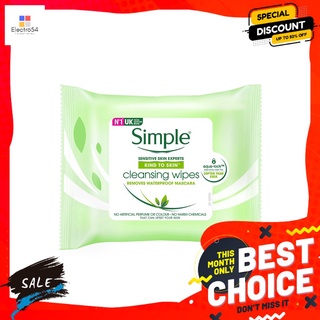 ซิมเพิล คลีนซิ่งเฟเชียล ไวปส์ 25 แผ่นผลิตภัณฑ์ดูแลผิวหน้าSIMPLE CLEANSING FACIAL WIPES 25 PCS.