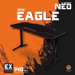 โต๊ะเกมมิ่ง NEOLUTION EAGLE GAMING DESK ยาว 140CM โต๊ะคอมเล่นเกมส์ แถมแผ่นรองเมาส์ มีที่วางแก้ว แขวนหูฟัง