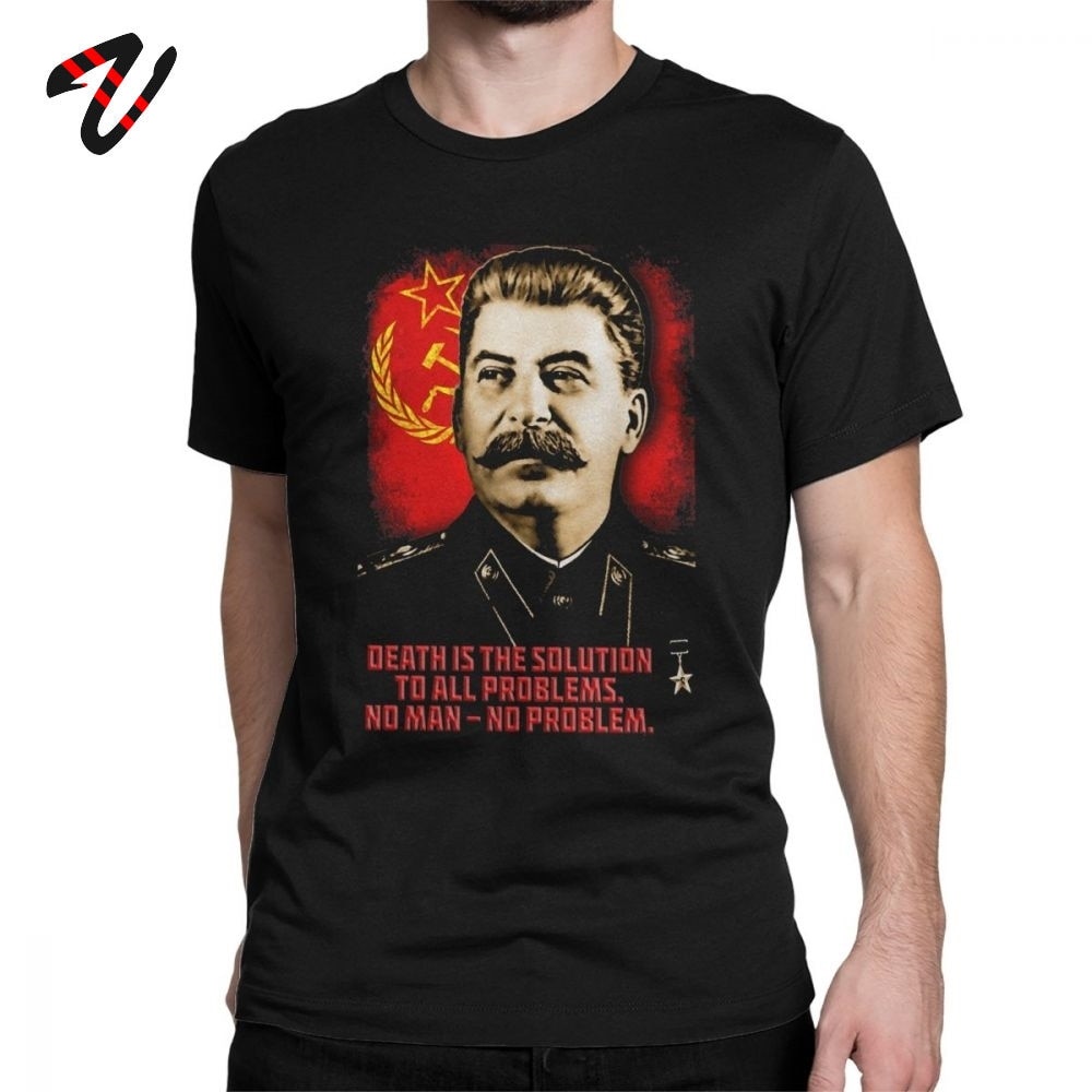 ผู้ชาย USSR Communest Tshirt Allied Nations Joseph Stalin เสื้อยืดรัสเซียผ้าฝ้ายผู้ชาย Tee เสื้อแขนส