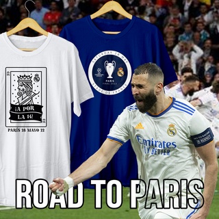 เสื้อยืด พิมพ์ลาย REAL MADRID ROAD TO PARIS UCL FINAL 2022S-5XL