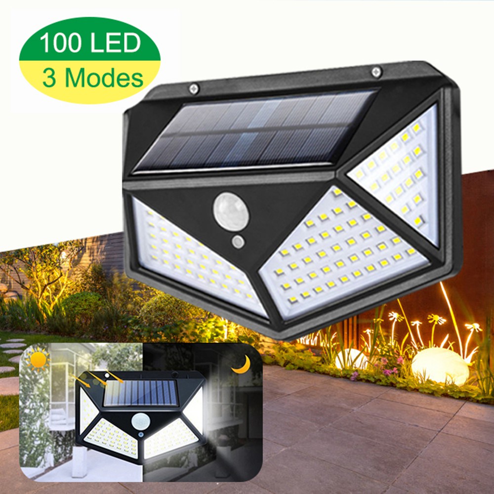 [Spot Free Shipping]100 LED Solar Lights Outdoor Lighting Lamp Powered Sunlight Waterproof PIR Motion Sensor Street LED