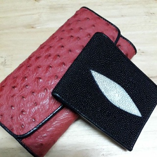 stingray wallet+ostrich long wallet pack 2 pcs