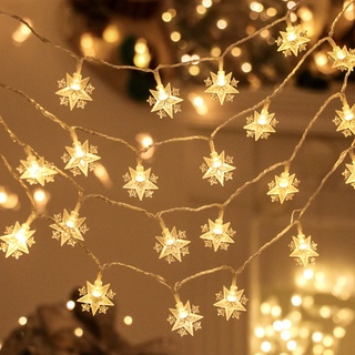 [ Christmas led star moon Fairy string lights Decoration for home Bedroom Fairy Garland Wedding Xmas Festival Party ]