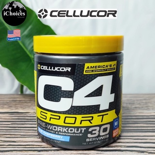 [Cellucor] C4 Sport Pre-Workout Creatine 3.18 g, Blue Raspberry 213 g อาหารเสริมครีเอทีน เพิ่มพลังงานก่อนออกกำลังกาย