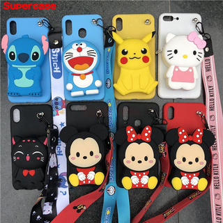 Samsung Galaxy M30S M20 A10 M10 A70 A60 M40 A50 Case Doraemon Hello Kitty Mickey Stitch Wallet Purse Cartoon Cover