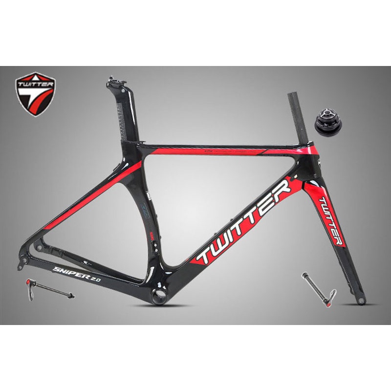 Carbon Road Bicycle Frame Twitter SNIPER2.0 Thru-axle F12*100 R12*142mm Disc Brake Grave Bike Road F