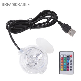 Dreamcradle โคมไฟ Led 110‐240V 1W ทรงกลม กันน้ํา เปลี่ยนสีได้ ปลั๊ก Us สําหรับติดตู้ปลา