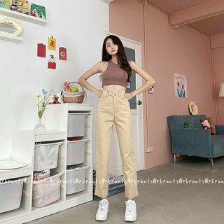 (8J)NEW IN🌟กางเกงยีนส์คอตต้อน8ส่วน กางเกงยีนส์ขากระบอก