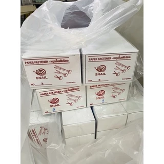เป๊กทองเหลือง หมุดสำนวน Paper Fastener ขนาด 1/1.5/2 นิ้ว เป๊กติดกระดาษ ตราดอกไม้/ตราSnail หมุดลิ้นแฟ้มโลหะ US.Station