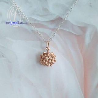 Finejewelthai จี้เงินแท้-จี้ดอกไม้-จี้ดอกบัว-เงินแท้-Silver-lotus-flower-Pendant - P107600e-pg