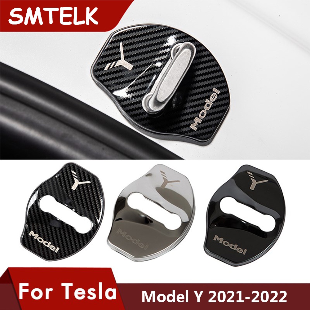 2022 Car Door Lock Buckle Cover For Tesla Model Y 2021 Accessories Door