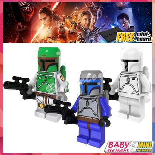 ของเล่นฟิกเกอร์ Star Wars Jango Fett Boba Fett Bounty Hunter Mandalorian Battle Armor ขนาดเล็ก 3 แบบ ของขวัญ