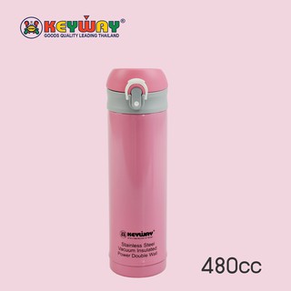 กระติกสูญญากาศ สแตนเลสเก็บร้อนเย็น ( 480 ml ) Vacuum Flask Stainless Steel SUS 304 : SVF-480JA