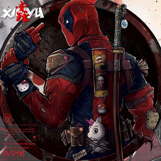 เสื้อยืดชาย ins เทรนด์ป่า Marvel ฮีโร่ Deadpool Deadpool แฟนหนังเสื้อยืดชาย ins trend