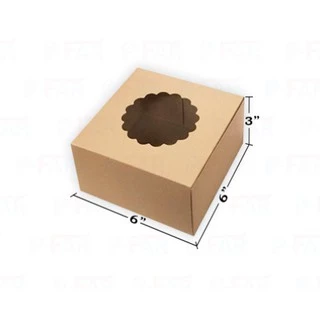 กล่องเค้กแม็ค 0.5 ปอนด์ ขนาด 6x6x3 นิ้ว (50 ใบ) INH109