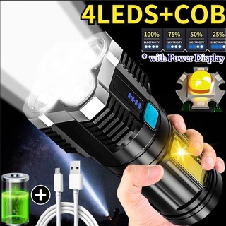 สว่างมาก 10000000Lm ไฟฉาย Led แบบชาร์จ USB ขายดี