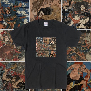 เสื้อยืดแขนสั้น ทรงหลวม พิมพ์ลายคลื่นทะเล การ์ตูน Kokawa Kokugawa Katsuki Kaikai สําหรับผู้ชาย