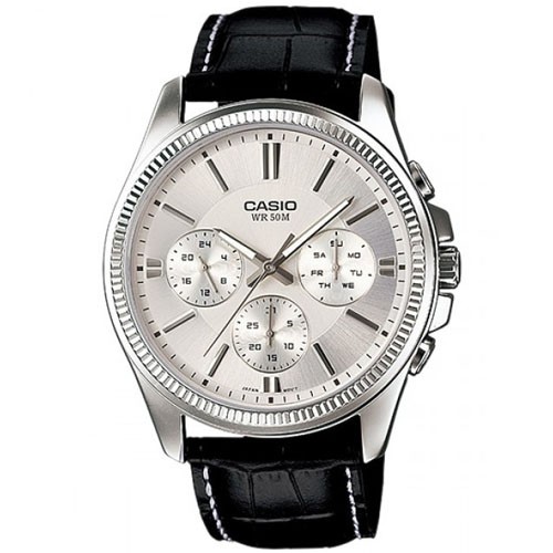 CASIO นาฬิกาข้อมือผู้ชาย สายหนัง สีดำ รุ่น MTP-1375L,MTP-1375L-1A,MTP-1375L-7A,MTP-1375L-9A