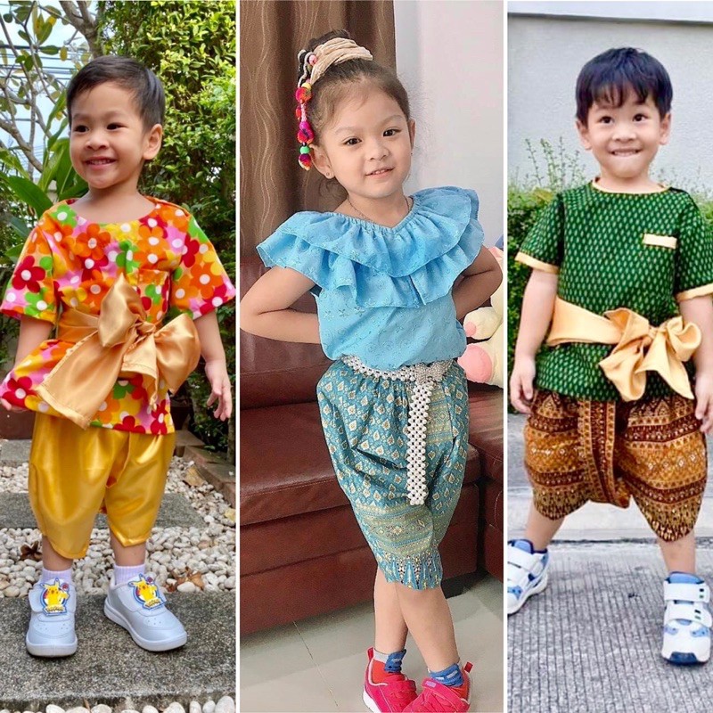 ชุดไทยเด็ก ชุดสงกรานต์ เด็ก Traditional Thai dress #เสื้อผ้าเด็กผู้หญิง #เสื้อผ้าเด็กผู้ชาย