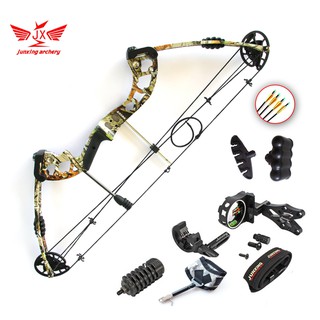 ราคาธนู( มือขวา RH , LH) Junxing M131Compound Bow set 20-55lbs( Poundage adjustable ) Sport Outdoor Archery Target  Practice
