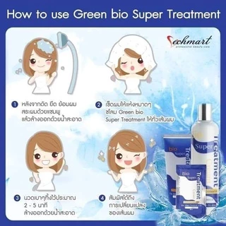 *ยกลัง* Green Bio Super Treatment กรีน ไบโอ ซุปเปอร์ ทรีทเมนต์ ฟื้นฟูผมเสีย หลังการยืด ดัด ทำสี ขนาด 24ซอง (6กล่อง)