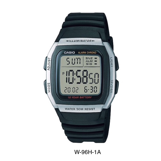 นาฬิกา นาฬิกาข้อมือ casio คาสิโอ มีให้เลือก 4 สี W-96H-1A W-96H-1B W-96H-2A W-96H-9A