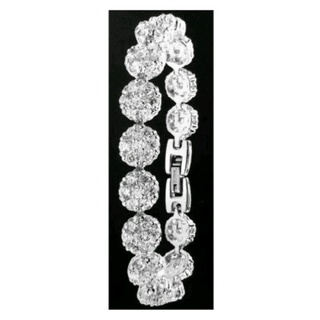 Royal Crown สร้อยข้อมือประดับเพชร CZ อย่างดี ชุบทองคำขาว รุ่น ACC B18 (White)