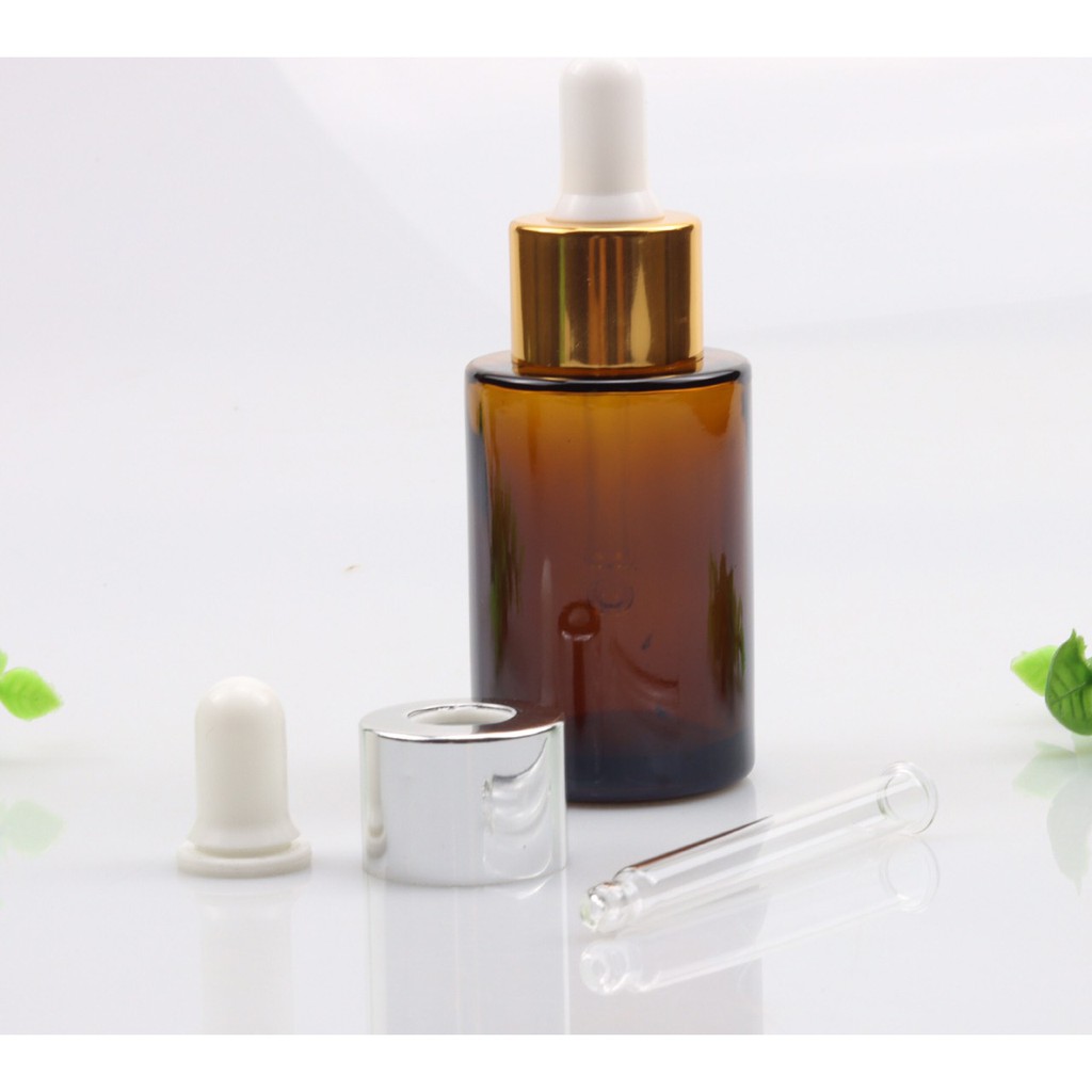 ขวดแก้วสีชาพร้อมฝาดรอปเปอร์ รหัส GB20-T*30ml ขวดดรอปเปอร์เหมาะสำหรับใส่เอสเซ้นต์ น้ำมันหอมระเหย เซรั่ม ใส่น้ำมันกัญชา