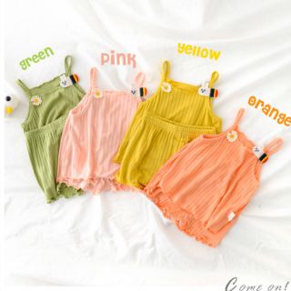💟💟(พร้อมส่ง‼️)💟💟ชุดเซต2ชิ้นเดซี่เสื้อสายเดียว+กางเกงขาสั้น