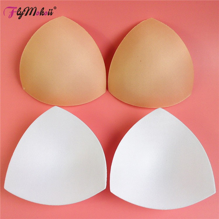 1 คู่สีขาวสีดํา Nude ฟองน้ําชุดชั้นในโยคะบิกินี่แทรกโฟม Push-up ชุดว่ายน้ํา Bra Pads