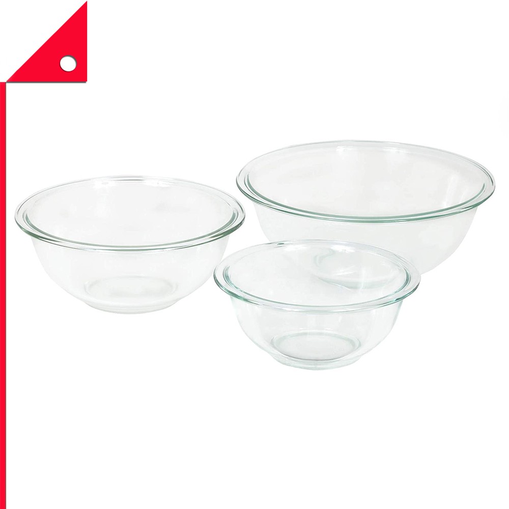 Pyrex : PYR1118441* ถ้วยตวง Glass Mixing Bowl Set (3-Piece)