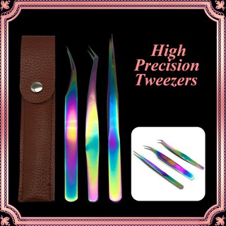 Chameleon Colorful Tweezer Rhinestones Picking Tool Stainless Steel Eyebrow Clip Grafting Eyelashes Makeup Tool