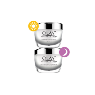 [ขายดี]Olay โอเลย์ ไวท์ เรเดียนซ์ ไลท์ เพอร์เฟคติ้ง ครีมสูตรผิวใส เดย์ครีม+ไนท์ครีม 50กรัม แพ็คคู่ (บำรุงผิวหน้าผิวใส)