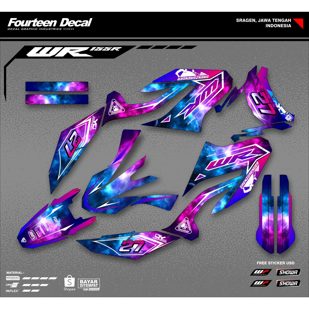 รูปลอก wr 155 - yamaha wr 155 22 สติ๊กเกอร์ DECAL มอเตอร์ไซค์
