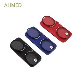 AHMED Ultra Thin Hyperopia Eyewear Glasses Portable Nose Clip Presbyopic Glasses Mini Legless Fashion With Boxes Metal Computer Glasses Reading Glasses/Multicolor