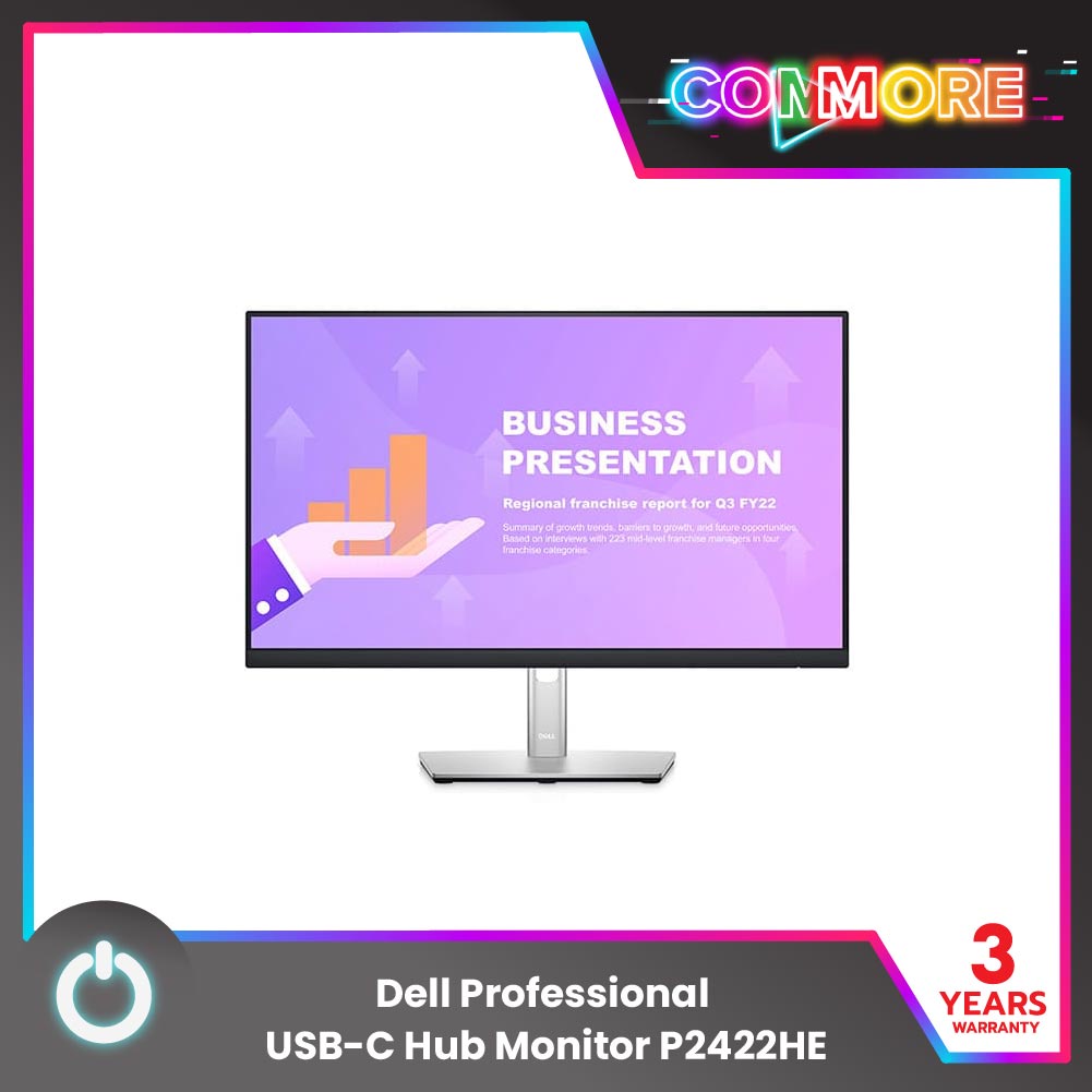 Dell Professional USB-C Hub Monitor P2422HE, 23.8" (จอคอมพิวเตอร์) ความละเอียด 1920x1080, HW LBL, Ul