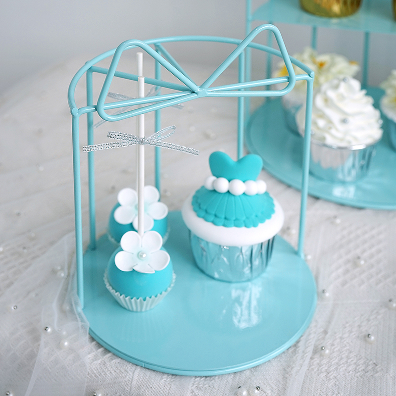 にจัดส่งที่รวดเร็วโต๊ะวางขนมสแตนเลสสตีลTiffany Blue Cake Rack Simple ...