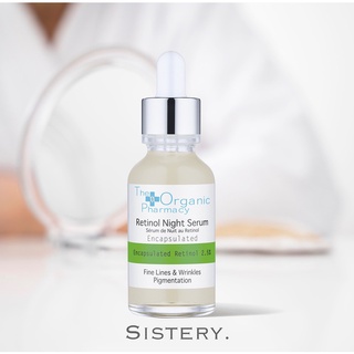 The Organic Pharmacy Retinol night serum ชะลอวัยผิว ช่วยลดเลือนริ้วรอย ลดจุดด่างดำ ฝ้า-กระจางลง