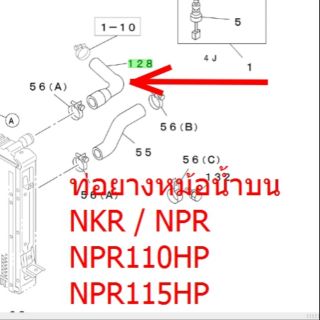 ท่อยางหม้อน้ำยน NKR แท้/ NPR
NPR110HP NPR115HP
4BC2 ABE1 ABD1 ABD1